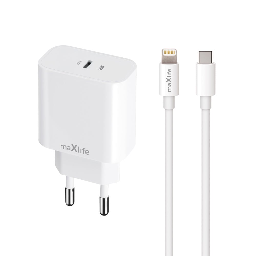 USB-lader PD QC 20W med USB-C + lynkabel