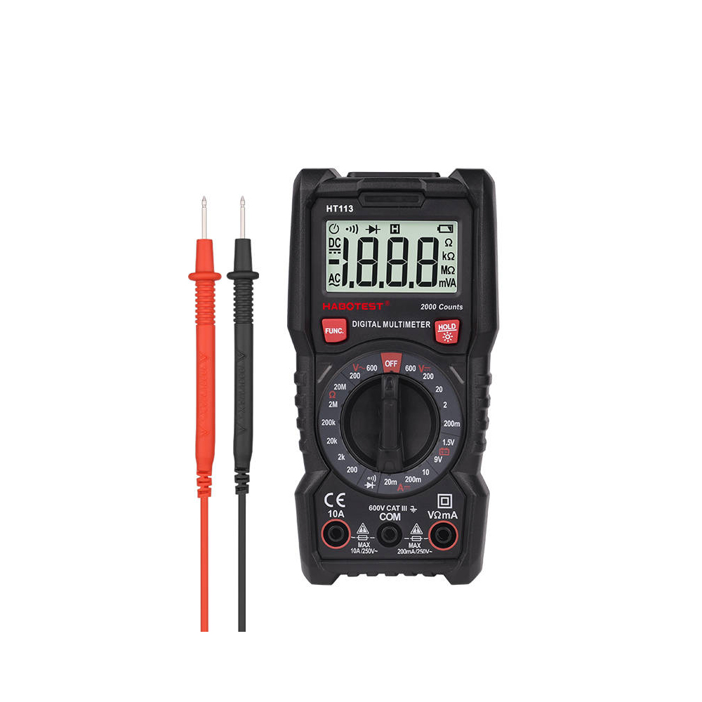 Digitalt multimeter med automatisk utkobling og diodetesting