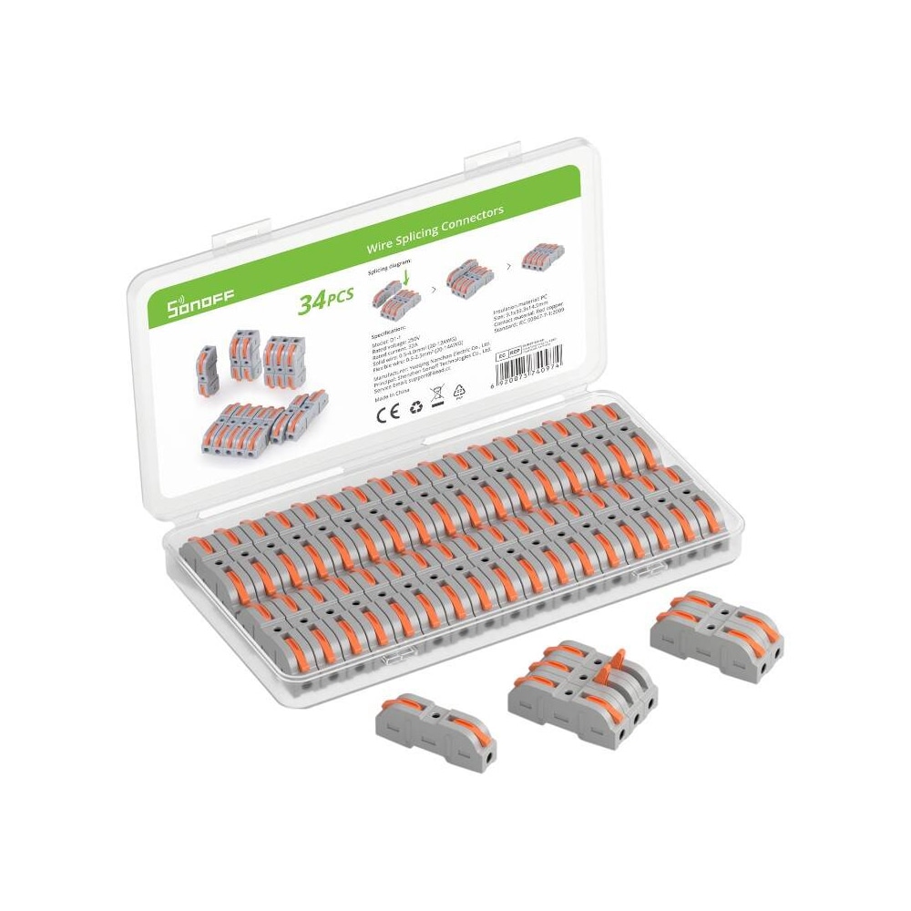Sonoff D1-1 PCB-klemme 34-pakning med hurtigutløser og høy ledningsevne