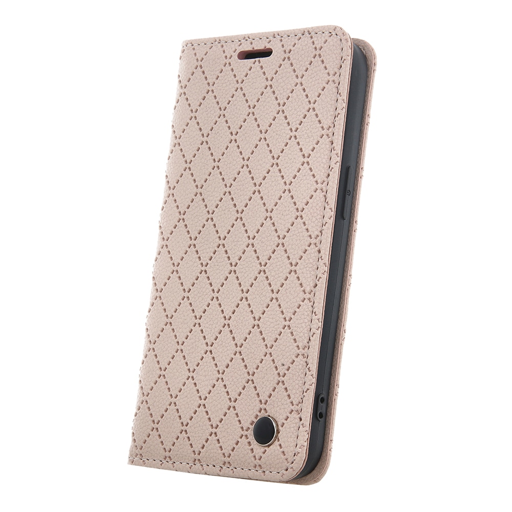 Stilig iPhone 16-etui med kortholder og sammenleggbart stativ - Beige