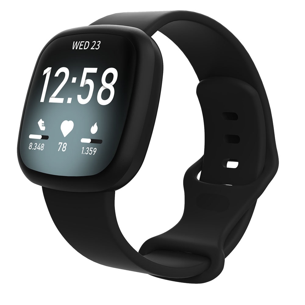 Armbånd til Fitbit Versa 4 / Versa 3 / Sense 2 / Sense Large - Svart