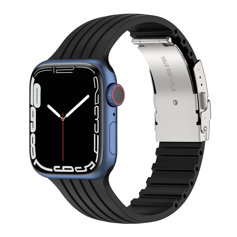 Silikonarmbånd for Apple Watch 38/40/41 mm - Svart