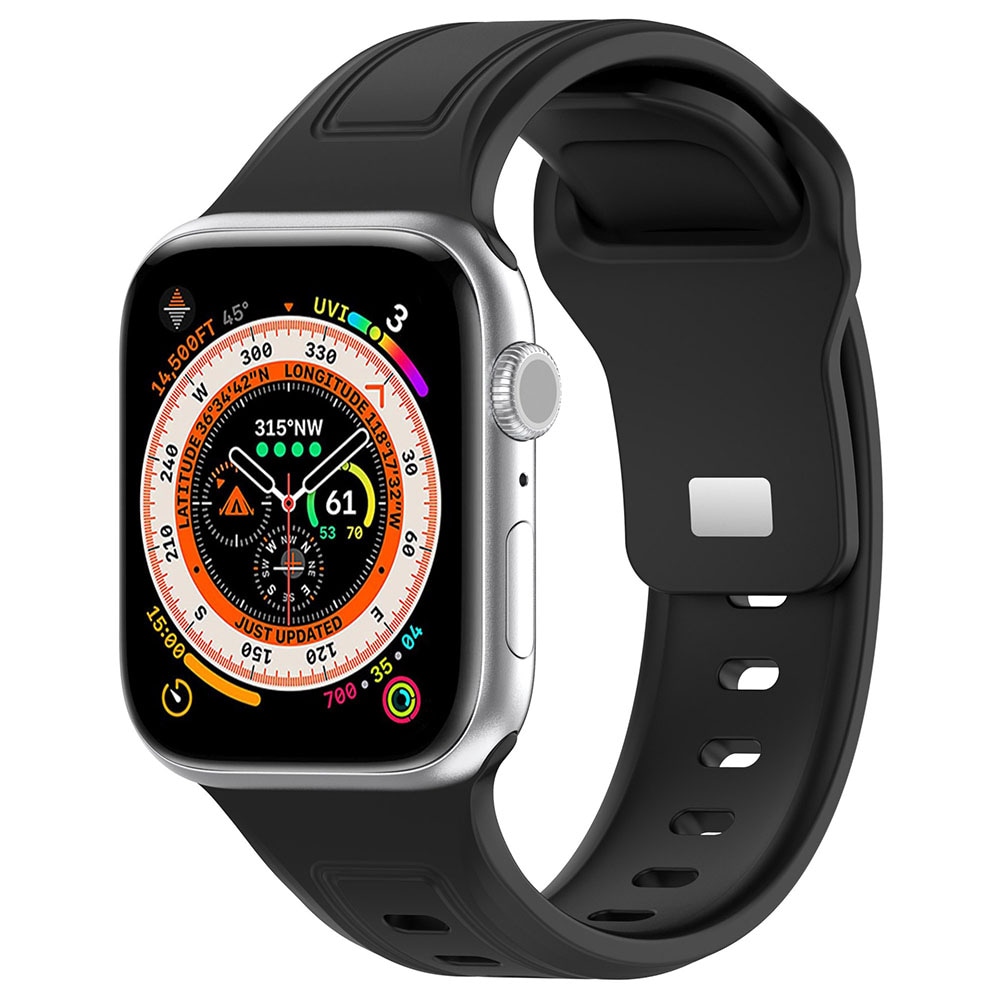 Silikonarmbånd for Apple Watch 38/40/41 mm - Svart