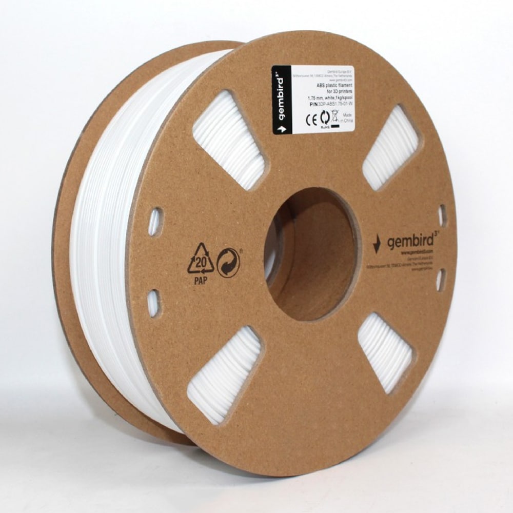 ABS Filament for 3D-skrivere 1,75 mm 1 kg - Hvit