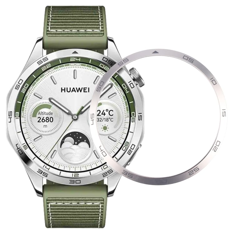 Ramme med minuttmarkør til Huawei Watch GT 4 46 mm - Frosted Silver