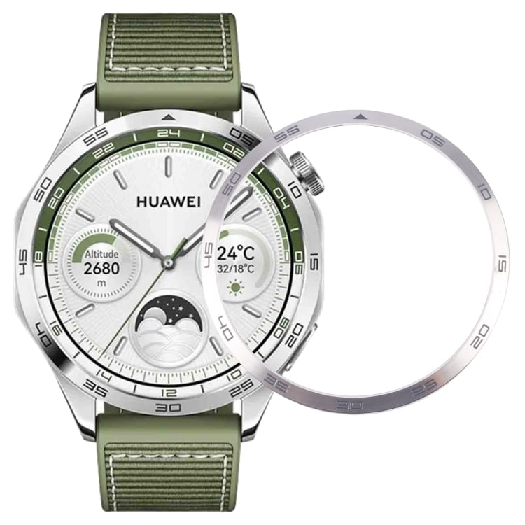 Ramme med minuttmarkør til Huawei Watch GT 4 46 mm - Sølv