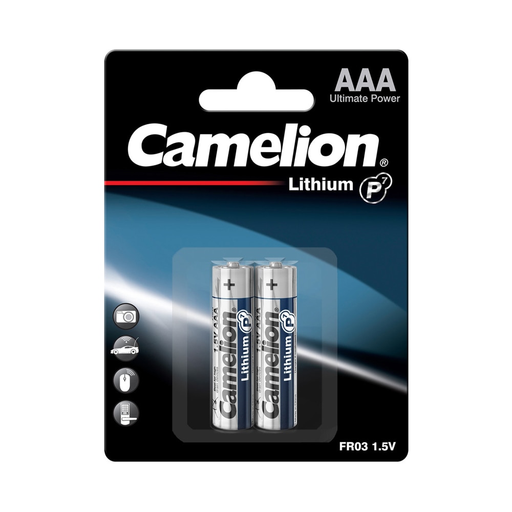 Camelion litium AAA-batteri med 1,5 V kapasitet - 2-pakning