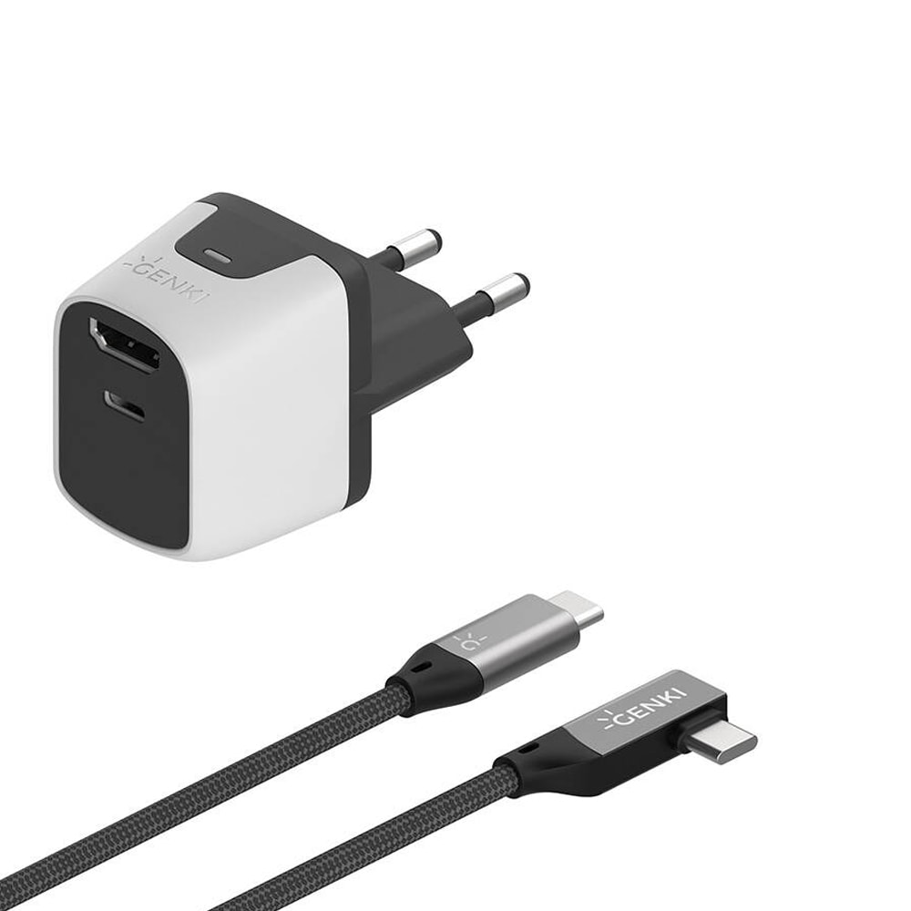 Genki Covert Dock Mini - HDMI-adapter med strømforsyning for USB-C-enheter