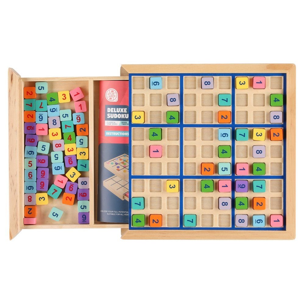 Sudoku i tre med 90 tallbrikker og spillbok