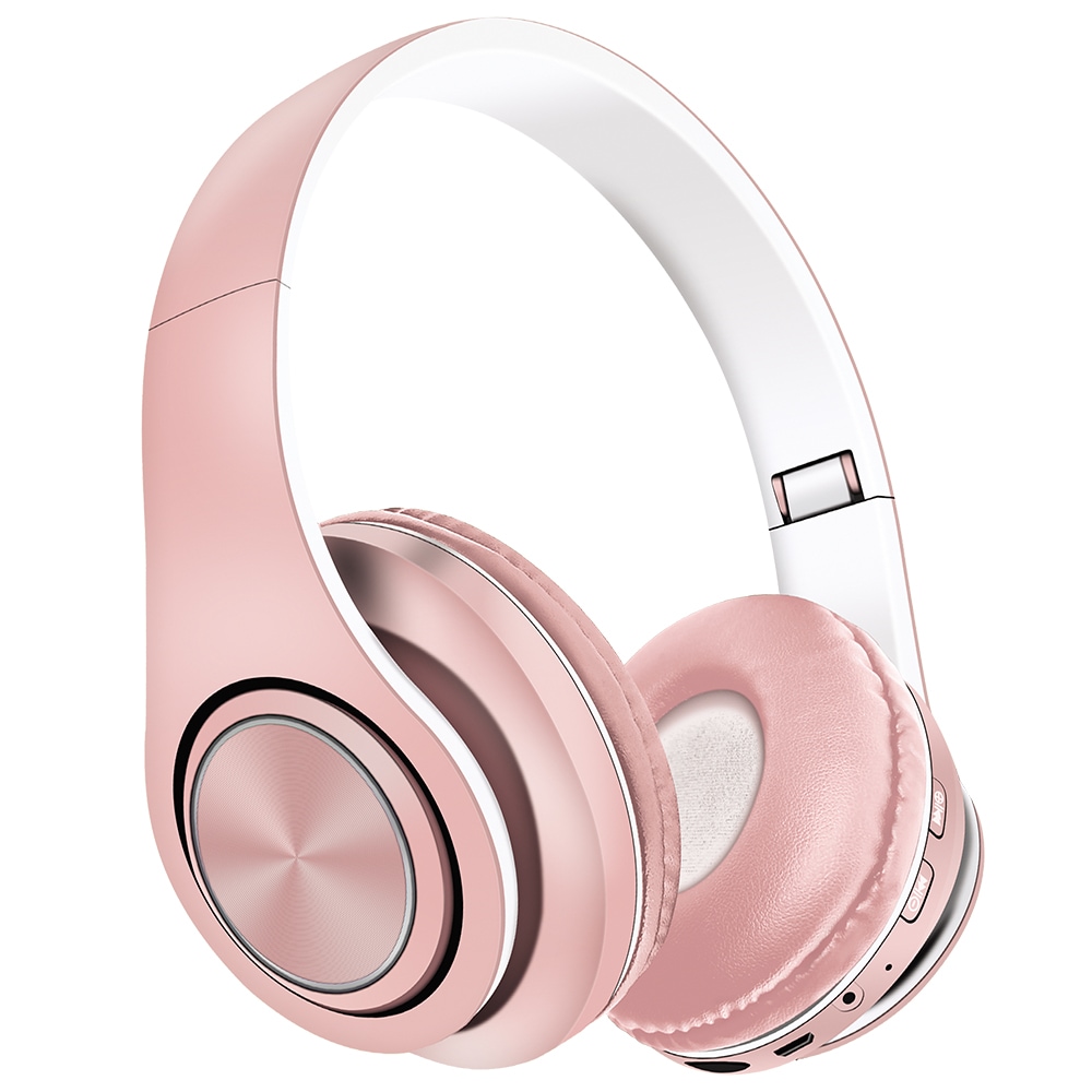 United over-ear Bluetooth-hodetelefoner med sammenleggbar design og TWS- funksjon - Rosa