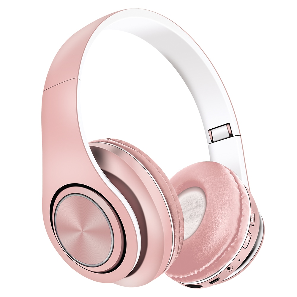 United over-ear Bluetooth-hodetelefoner med sammenleggbar design og TWS- funksjon - Rosa