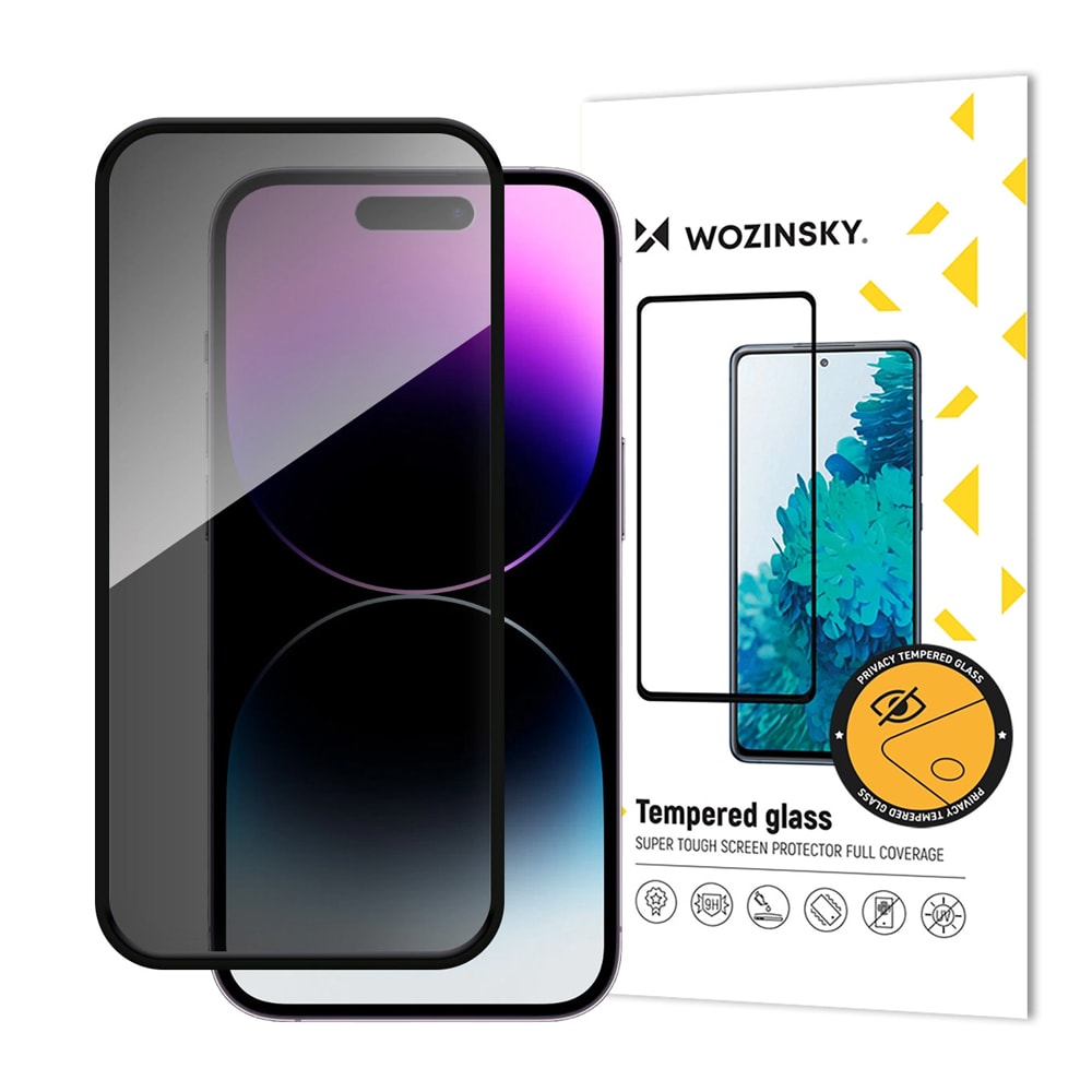 Wozinsky Privacy-skjermbeskytter for iPhone 16 med antispionfilter