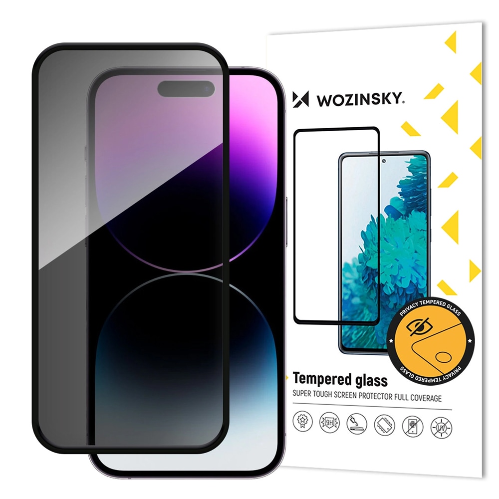 Wozinsky Privacy-skjermbeskytter for iPhone 16 Pro med antispionfilter