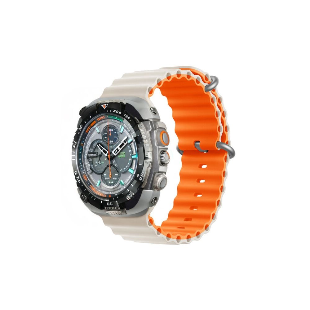 Devia Deluxe Sport6-armbånd for Apple-klokke 42mm/ 44mm/ 45mm/ 49mm - Starligh/Orange