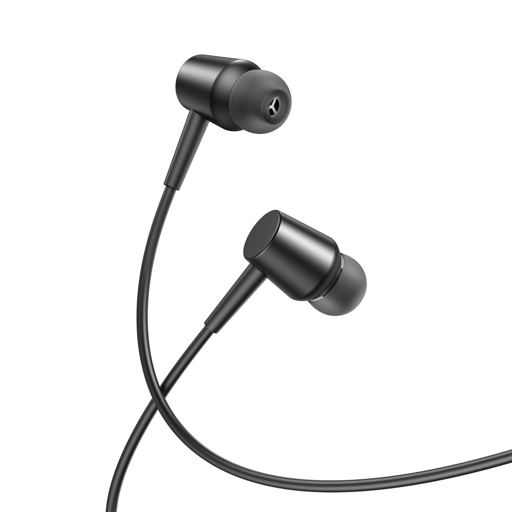 XO in-ear-hodesett med 3,5 mm-kontakt og mikrofon - Svart