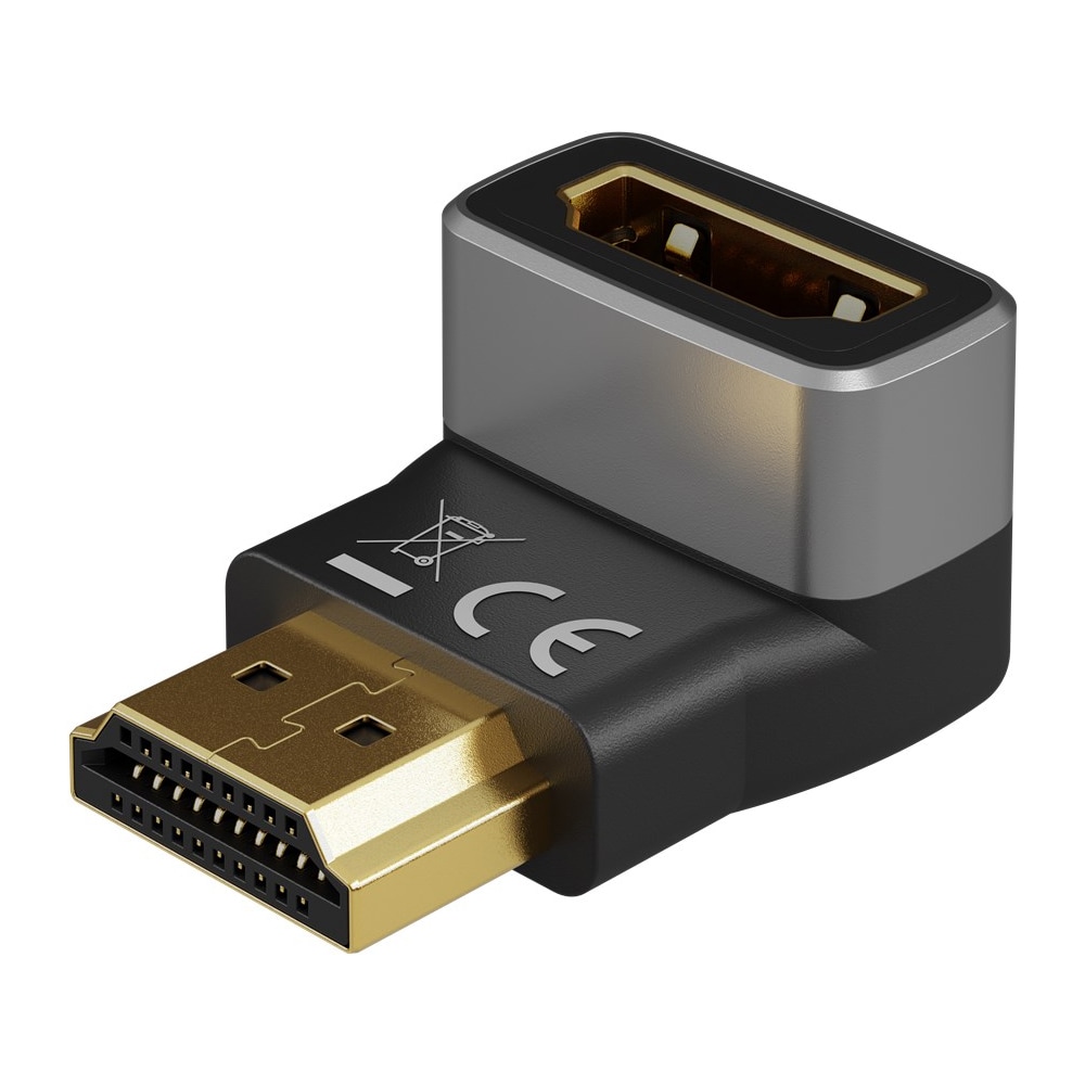 Goobay vinklet HDMI-adapter 8K 60 Hz 270° med gullbelagte kontakter