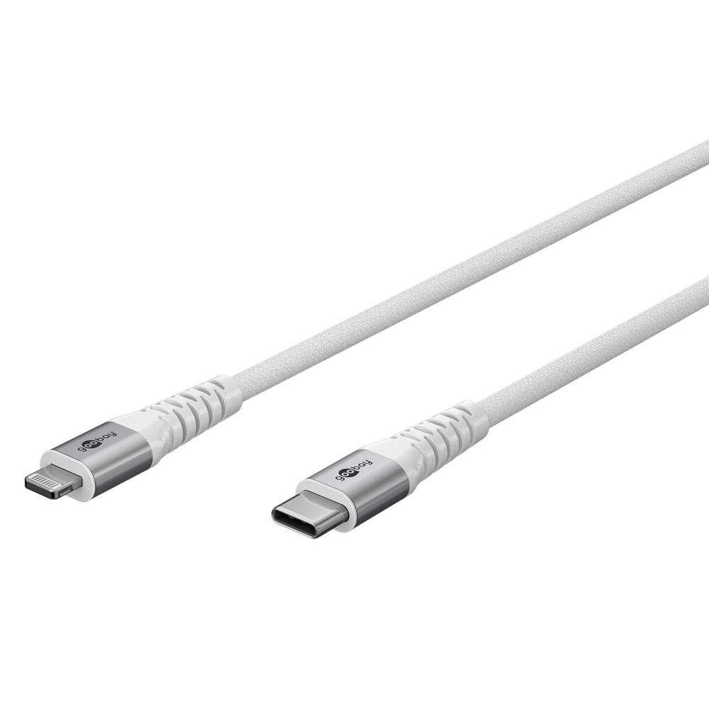 Goobay USB-kabel Lightning til USB-C, 3 m med supermykt tekstiltrekk