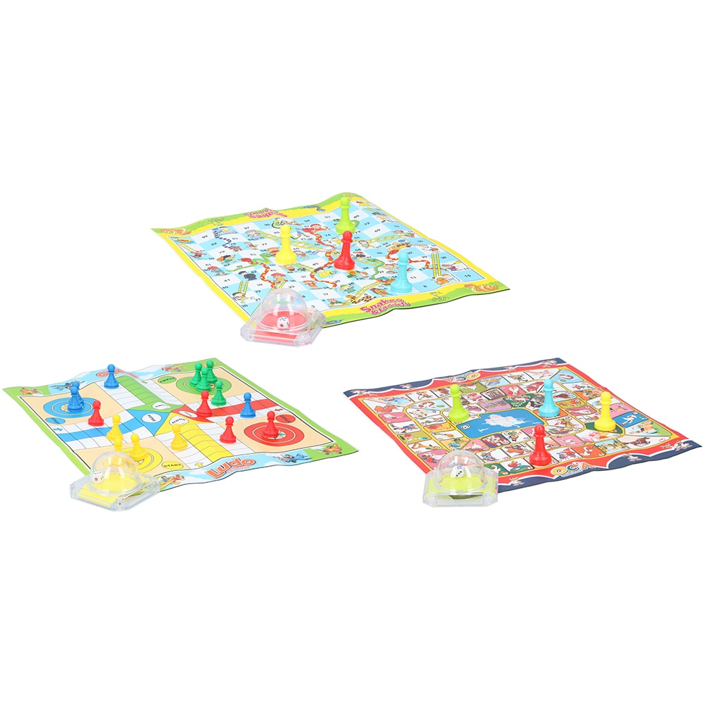 Brettspill for barn - Ludo, Goose og Snakes & Ladders