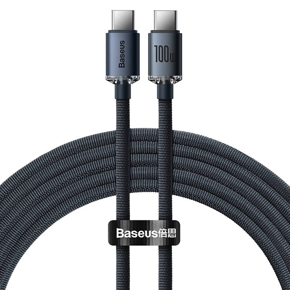 Baseus Crystal Shine USB-C-kabel 100W 1,2 m - Svart