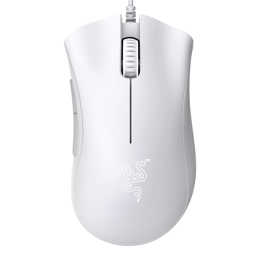 Razer DeathAdder Essential gamingmus med 6 400 DPI og programmerbare knapper - Hvit