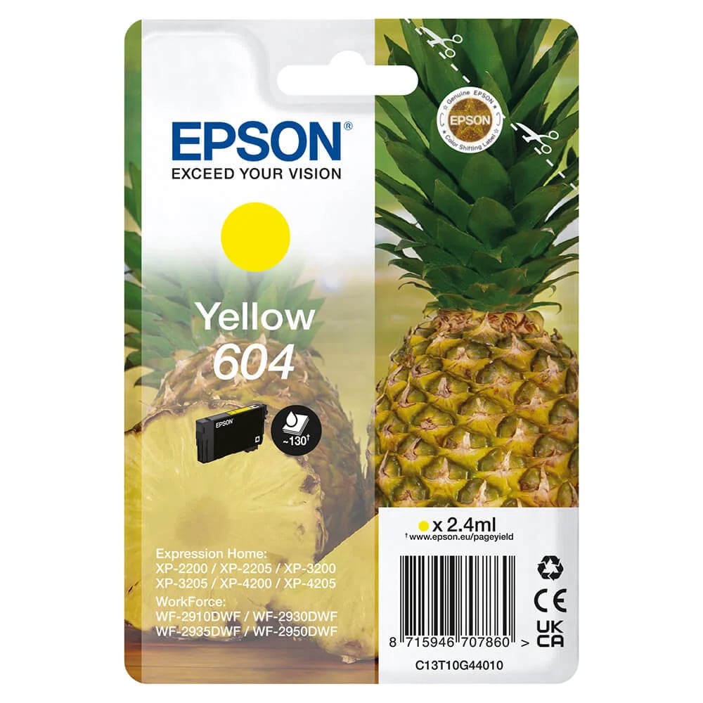 Epson 604 Blekkpatron C13T10G44010 - Gul