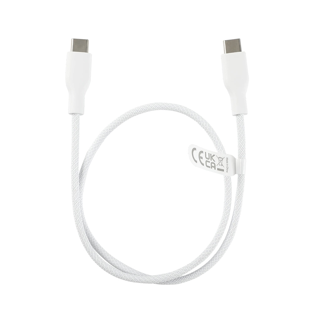 Deltaco USB-C til USB-C Hurtigladekabel 60W - 50 cm - Hvit