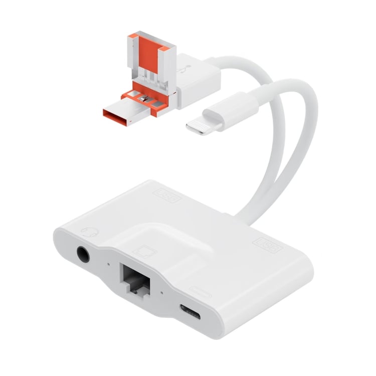 Ethernet-adapter med USB-C, Lightning, USB og MicroUSB - alt-i-ett-løsning for rask tilkobling