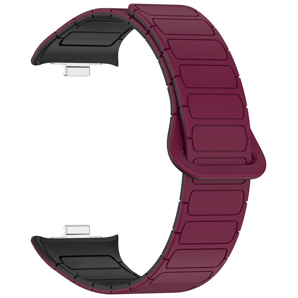 Silikonarmbånd med magnet for Xiamoi Redmi Watch 4 / Watch Band 8 Pro / 9 Pro - Rød / Svart