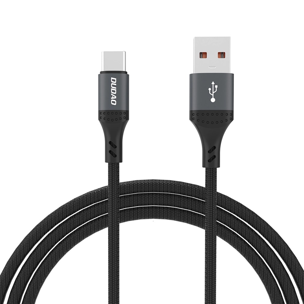 Dudao Flettet USB til USB-C-kabel 5A 1,2 m med hurtiglading - Svart