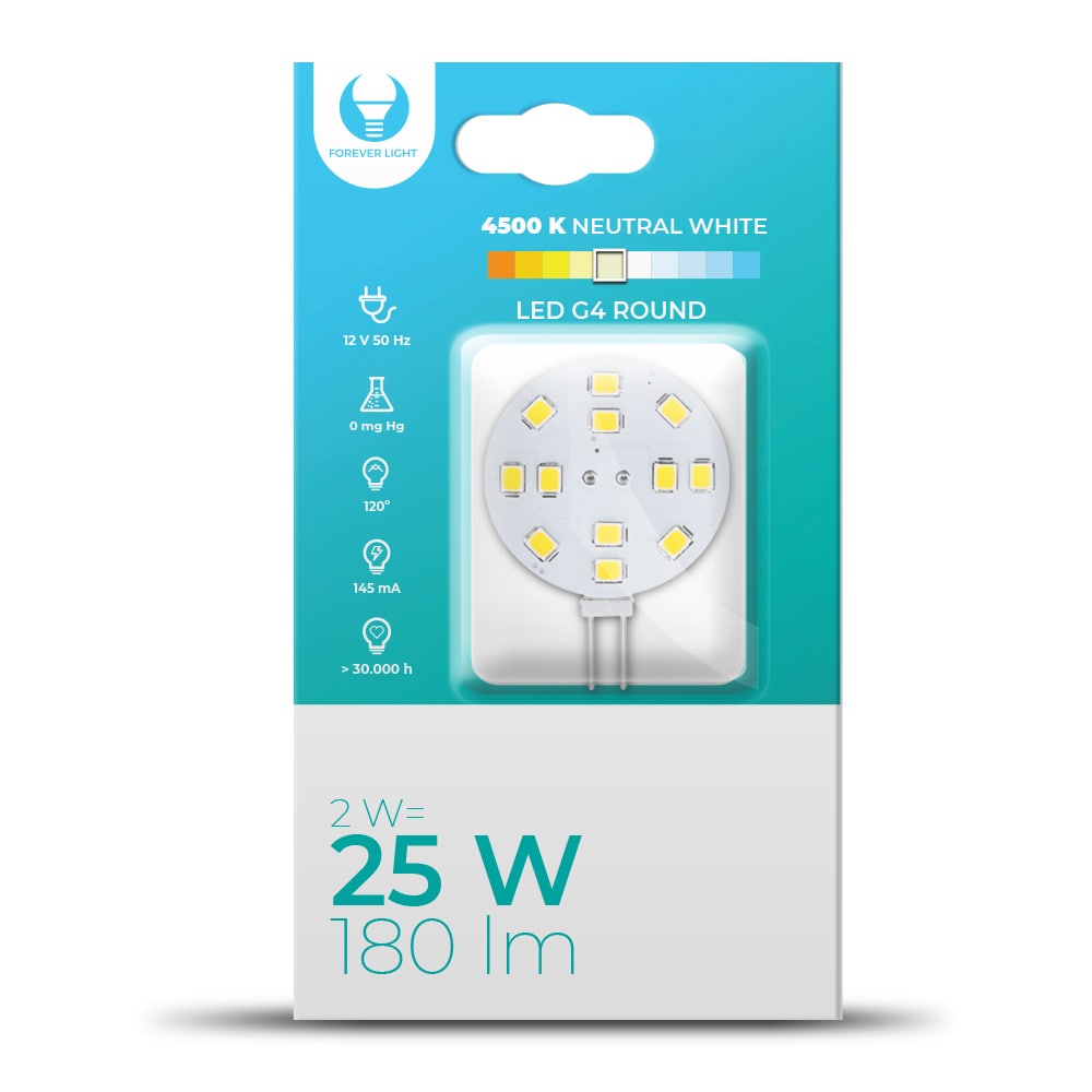 Forever LED-lampe G4 2W 12V 4500K 180lm